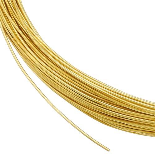 BENECREAT 65.6 Feet/20m 23 Gauge(0.6mm) Brass Craft Jewelry Wire Gold Artistic Beading Wire Tarnish Resistant Copper Wire for Jewelry Beading Craft Making Ring Earrings DIY