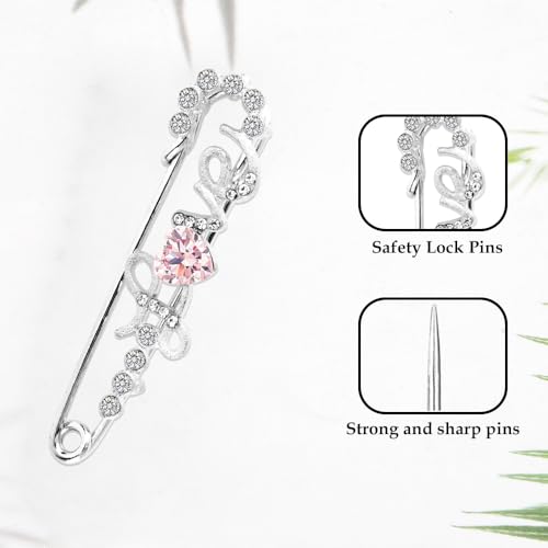 Image of Rhinestone Brooch Pins,Safety Pins for Clothes,Brooch Pins for Women,Pins for Bags,Decorative Pins