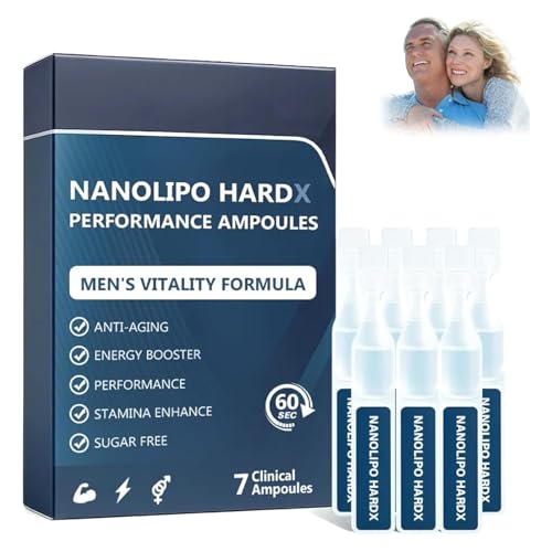 OVEALLGO NANOLIPO HARDX Performance Ampoules, avanzadas gotas para hombres, caídas de rendimiento de hombres, muestran el encanto de los, restaura la energía y la vitalidad (1box)
