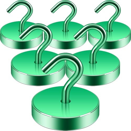 Neosmuk Magnetic Hooks Steel Tube Design for Cruise,40kg+ Green,6 Pack