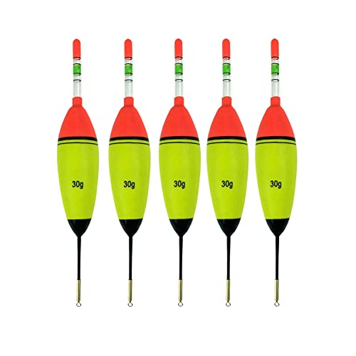 FASPLORE 5Pcs EVA Foam Glowing Bobbers Fishing Floats (5pcs-20g)