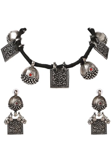 Juego de joyas oxidadas de latón talla S bañadas en plata DMZ-2933
