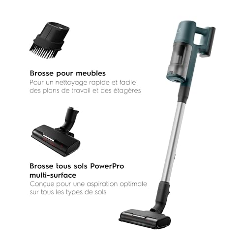 Electrolux 600 Aspirateur Balai sans Fil, 103 000 Tours-Min Puissant Aspirateur sans Fil, Jusqu’à 99% d’Absorption de poussière, 40 Minutes d’Autonomie, Léger, Brosse Multi-Surfaces, EP61CB21OG, Vert