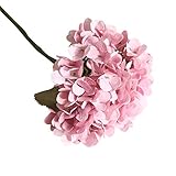 MerryWould Flores Artificiales,Hortensia Artificiales Realista Largo Tallo Falso Hortensia Flores Seda Nupcial Ramo de Novia Flor para Home Garden Party Hotel Decoración