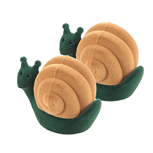 Abaodam Caja de Anillo de Forma de Caracol 2Pcs Caja de Almacenamiento de Joyas Creativas Ordenador de Almacenamiento Organizador de Empaquetado de Joyería Única Cover