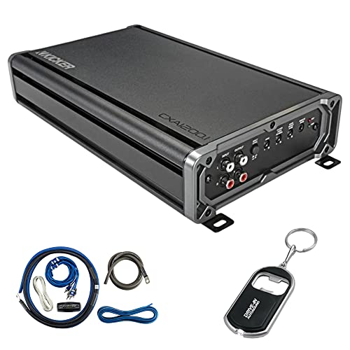 Kicker CX Series 46CXA12001T Mono Subwoofer Amplifier and 46CK4 Amp Wiring Kit and DIAS Keychain