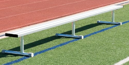 Do It Tennis BSN Sports 15' Athletic Field Court Bench with Galvanized Steel Legs and Aluminum Planks - Choose Your Mount and Color