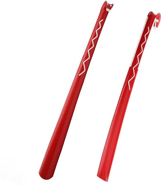 Sweet Soul Plastic Shoehorn, Long Handle Plastic Shoe Horn for Men and Women, for Taking Boots on and Off with Comfort Grip long shoe horns for men, women(Red)