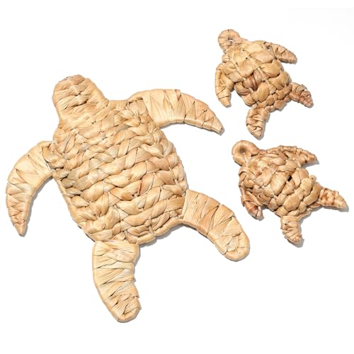 3 Pcs Turtle Beach Theme Decor 3 Size Handmade Wicker