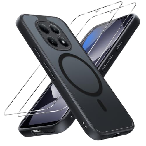 Pnakqil Magnetic for Redmi Note 15 5G Case for Magsafe [with 2 Protective Glass], Translucent Matte Back Mobile Phone Case, Shockproof, Scratch-Resistant, Military Protection, Protective Case for