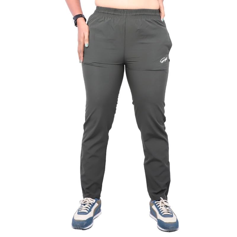 Image of Go-Fit Women Zip Pocket Synthetic Dry-Fit Gym Casual Lower Joggers Trackpant Sports Pant | Multicolors