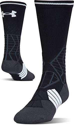 Under Armour Adult Football Crew Socks, 1-Pair, Black/White, Medium