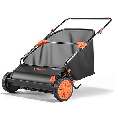 VEVOR Push Lawn Sweeper 30 in Leaf & Grass Collector 12 cu. ft. Hopper Bag