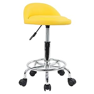 KKTONER Werkkruk Draaibare kruk rol kruk Bureaustoel Schommelstoel, Hoogte verstelbaar met lage rugleuning, gemaakt van…
