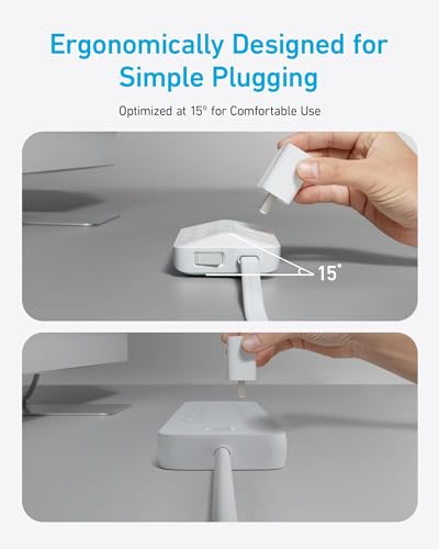 Anker Power Strip with 300J Surge Protector, Flat Plug Extension Cord with Multiple Outlets, 6 AC, 2 USB A & 2 USB C Ports for 20W, 10ft Outlet Extender, Dorm Room Essentials, Home Office - Image 4