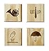 How I Met Your Mother Coasters: (By Brindle S. Designs) permanent engraved gift set of 4 wood coasters: Umbrella, French Horn, Suit up and Slap Bet!