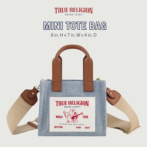 True Religion Tote Bag, Women's Mini Travel Shoulder Bag with Adjustable Strap2