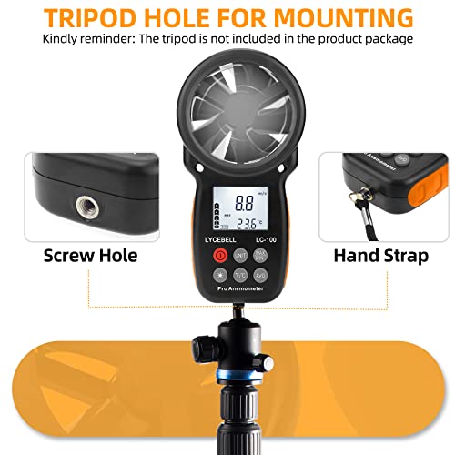 Anemometer Handheld, Portable Anemometer For Measuring Wind Speed Temperature, High Precision Measurement For Surfing Sailing Fishing Outdoor Activities, With Backlight And Max/Min-Lc-100 #TOP5