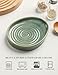 Seyatoo Ceramic Spoon Rest for Stove Top, Spoon Holder for Kitchen Counter, Farmhouse Cooking Utensil Holder for Spoons, Ladles, Spatula, Glazed Green