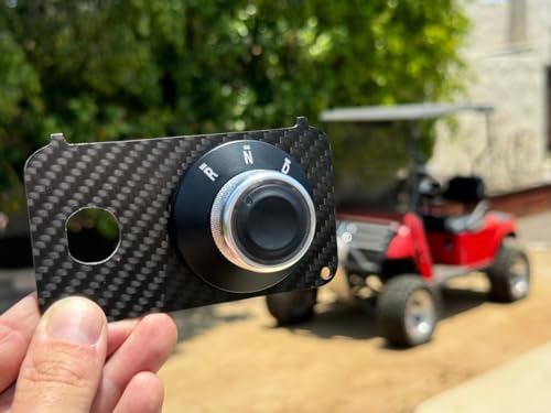 OZ-USA Carbon Fiber Rotary Drive Selector Golf Cart Forward/Reverse Key Switch Plate Compatible with EZGO TXT PDS Electric 36V 48V
