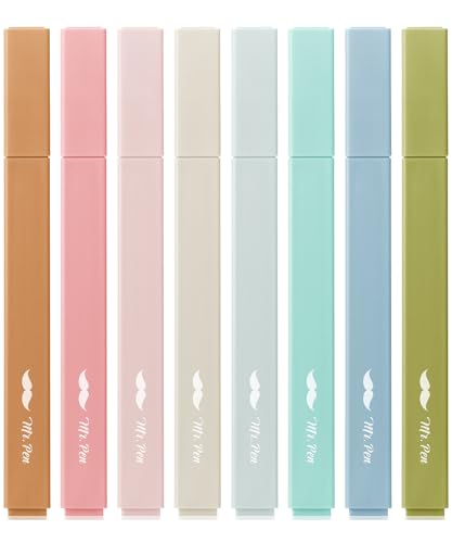 Mr. Pen- Aesthetic Highlighters No Bleed, 8 Pack, Natural Earth, Chisel Tip, Cute Highlighters Assorted Colors for Journaling, Highlighting, Underlining, Fast Dry, Back to School Supplies
