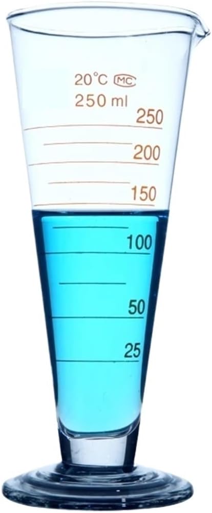25mL Graduate Conical Glass Measuring Cup Measuring Glass Triangle Beaker Laboratory Cylinder Chemistry Equipment