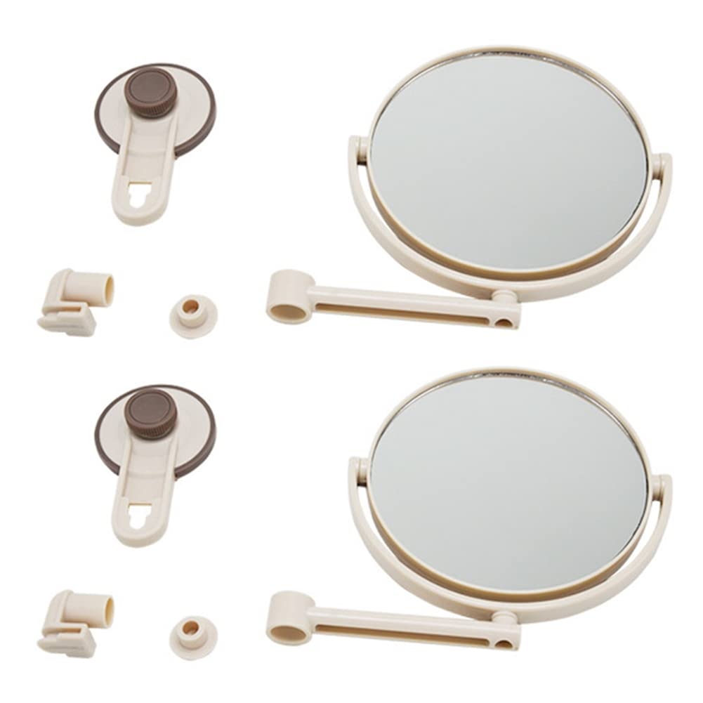 Jnchdghwa 2pcs Bath Mirror Cosmetic Mirror 1X/3X Magnification Suction Cup Adjustable Makeup Mirror Double-Sided Bathroom Mirror
