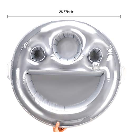 Feebria Inflatable Drink Holder For Pool, Hot Tub, Ocean & River,Float Your Beverages For Parties & Beach (Silver) #TOP5