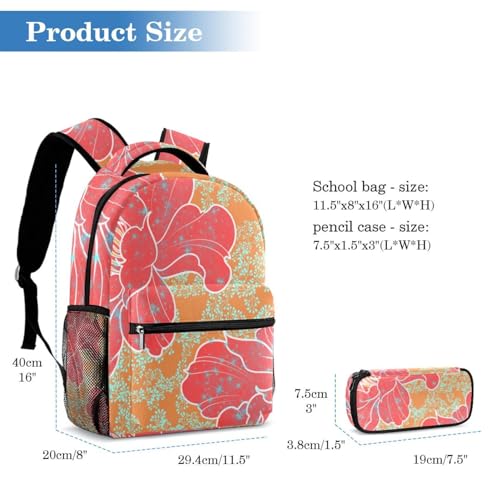 Sac à dos d'école géométrique 2 pièces avec trousse multicolore pour enfant - 2