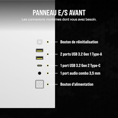 CORSAIR iCUE LINK 2500X RGB Boîtier Petit Tour mATX à Double Chambre – Verre Trempé Panoramique - Connexion Inversée Compatible Avec la Carte Mère – 2x Ventilateurs CORSAIR RX120 RGB Inclus – Blanc