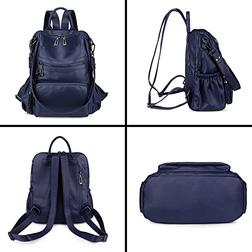 Image of Uromee Travel Backpack Purse for Women Vegan Leather Ladies Fashion Tassel Shoulder Bag Convertible