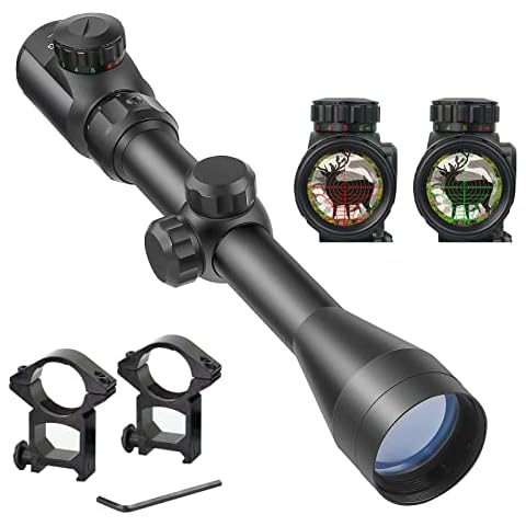 Beileshi 3-9x40 EG Optical Rifle Scopes with Red Green Illuminated Rangefinder Reticle 20mm Mounts Cover
