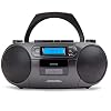 Aiwa BBTC-550BK Tragbares Radio mit CD, Bluetooth und USB, Kassettenrecorder, Schwarz