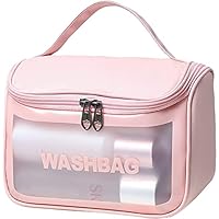 Xelvix Cosmetic Organizer Bag Makeup Pouch For Women Travel Toiletry Bag for Cosmetics Brushes Accessories Waterproof Zippered Cosmetic Bag Portable Carry Pouch (Pink)