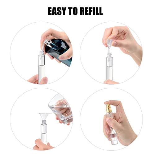 10ml Glass Spray Bottle, Thick Glass Atomizer, Perfume Decanter Kit, Small Travel Perfume Atomizer Bottle Refillable (8PCS, Black)4