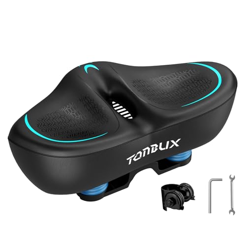 TONBUX Noseless Bike Seat for Men & Women, 6cm Padding Extra Comfortable Bike Seat Cushion, 13.4