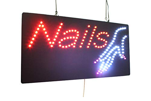 Nails Hand Sign, Topking Signage, Led Neon Open, Store, Window, Shop, Business, Display, Grand Opening Gift, Manicures Pedicures #TOP16