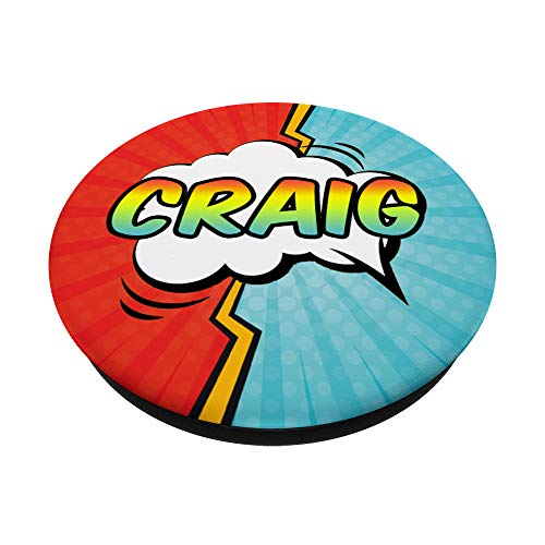Craig Name Pop Comic Book Art Superhero Men PopSockets PopGrip - Support et Grip pour Smartphone/Tablette avec un Top Interchangeable – vue 2