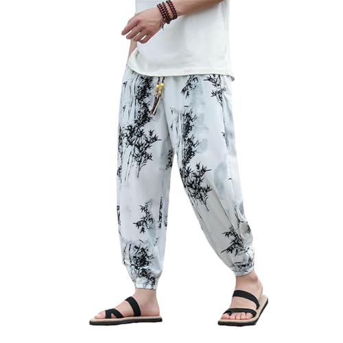 Pantalon ample décontracté d'été frais et léger style chinois homme