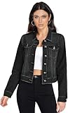Picture of Hybrid & Company Women's Long Sleeve Denim Jackets Basic Button Down Jean Jacket with Pockets JK22881 BLACK L