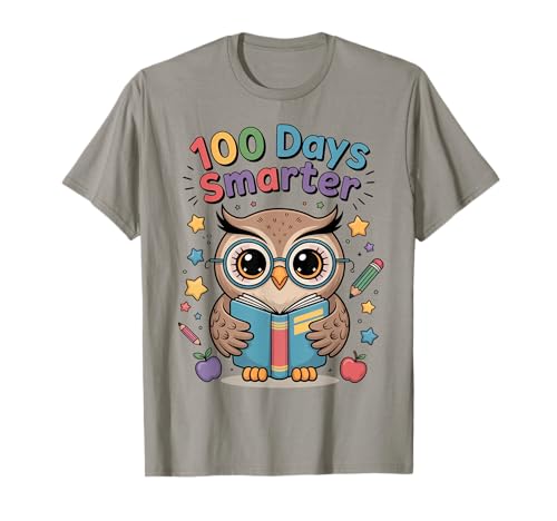 Cute Owl 100 Days of School Smarter Milestone Camiseta