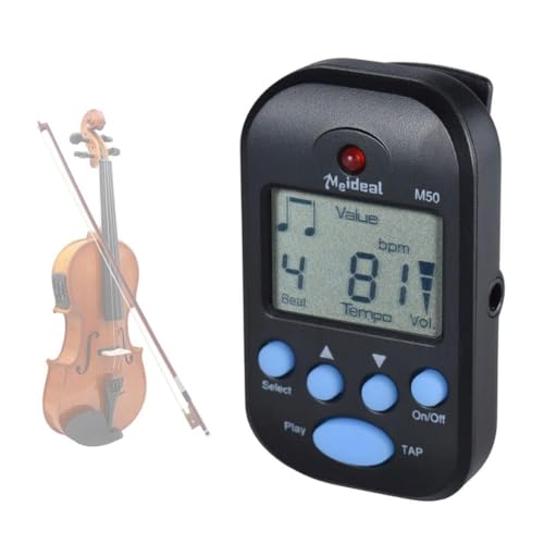 Searching Roads Digital Metronome, Clip on Electronic Metronome Portable LCD Digital Beat Tempo Metronome with Earphone Jack, Mini Metronome for Piano Guitar Violin