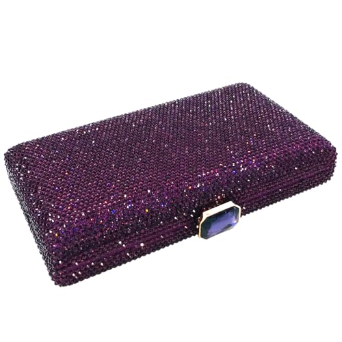 Image of Boutique De FGG Crystal Evening Bags for Women Formal Party Box Clutch Wedding Rhinestone Handbags Bridal Clutch Purse,Mini