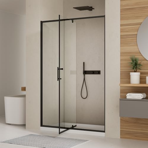 Image of Royal Guard 50-54 inch W x 71 inch H Pivot Swing Glass Shower Door,Matte Black
