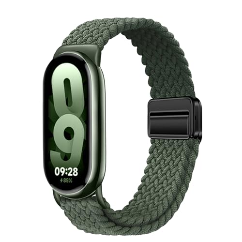 [Asvufeyy] �o���h for Xiaomi Smart Band 10 / 9 / 8 �p �e���i�C�����L�k�x���g �ґg�X�g���b�v �_�炩�y�ʎ��C�o�b�N�� �_�炩�y�� �V���I�~ �X�}�[�g�o���h10/9/8 �Ή� - �O���[��