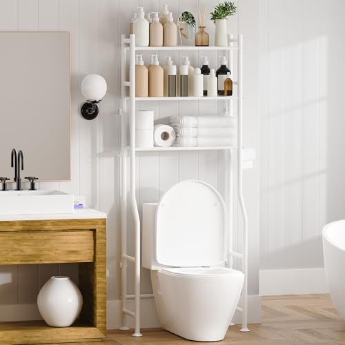 GloTika 3-Tier Over The Toilet Storage White