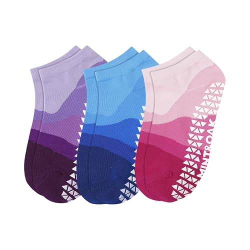 Image of Mint & Oak Pilates Socks with Grips for Women, Ankle Length Non-Slip Yoga Socks, Cotton Ideal For Yoga, Pilates, Gym, Workout, Cute Women's Gift