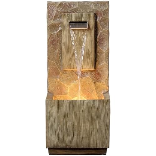 Teamson Home Spa Waterfall Outdoor Water Fountain, Brown