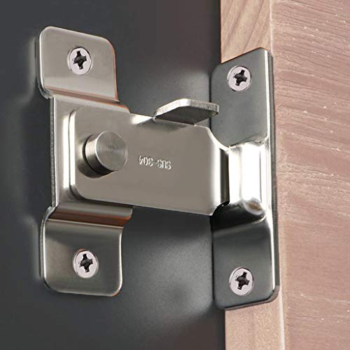 Aivoof Right Angle Lock, 2.4 Inch 90 Degree Latch Flip Right Angle Door Lock Sliding Barn Door Lock Farm Gate Latch Barn Door Latch Hardware For Closet, Shed, Cabin, Garage, Sliding Doors, Pet Cage #TOP1