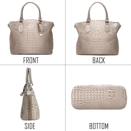 Image of Makcr Joacbv Women Purse Satchel Bag Long Crossbody Classy Tote Bag Top Handle Vegan Leather Ladies Handbags Embossed Pattern